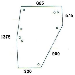 DOOR GLASS LEFT DEUTZ (NOT SPLIT) 8 HOLES