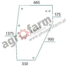 DOOR GLASS LEFT DEUTZ 9 HOLES