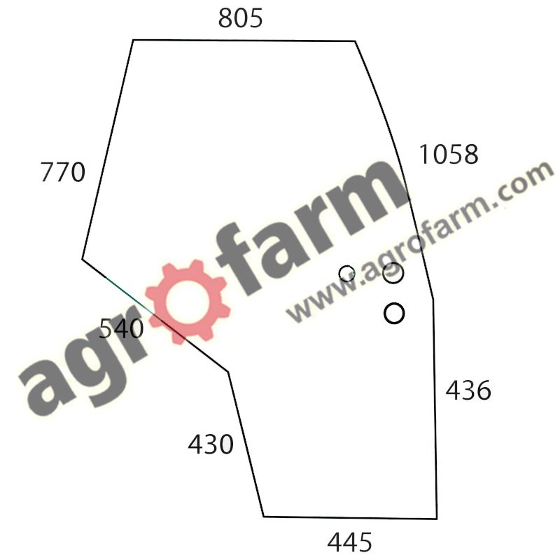 LH DOOR GLASS MASSEY FERGUSON 6000, 8000