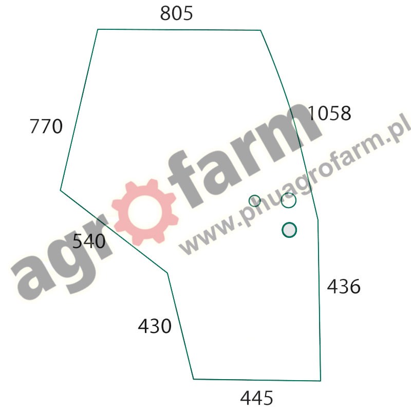 RH DOOR GLASS MASSEY FERGUSON 6100, 8100