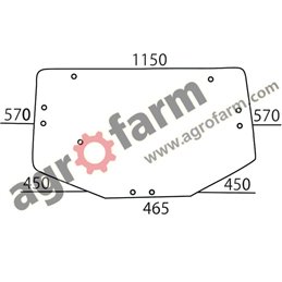 REAR GLASS JOHN DEERE 6000