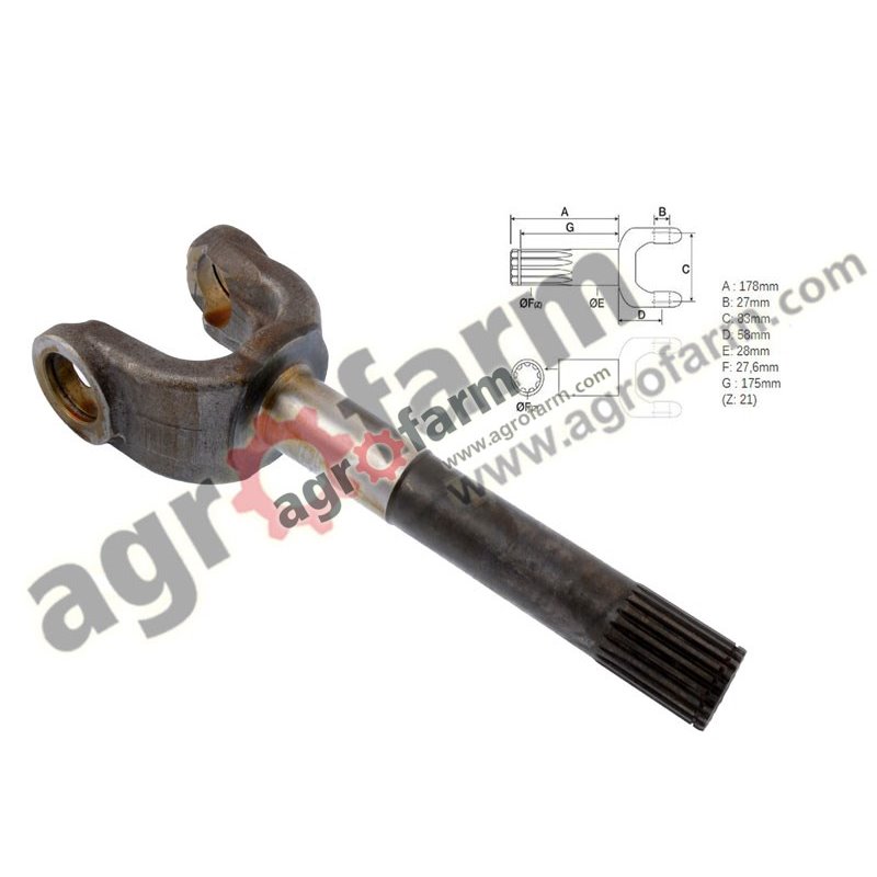 SHORT SHAFT FWD JOHN DEERE, CNH, FENDT, DEUTZ