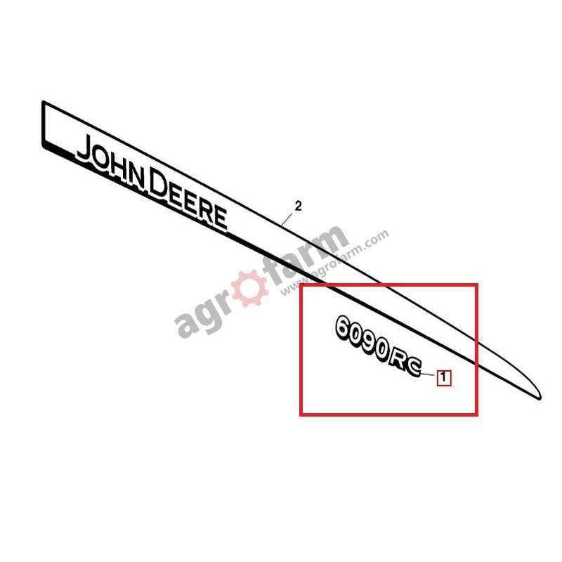 6090RC JOHN DEERE STICKER ORIGINAL